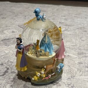 Disney Princess Glittering Snow Globe with Blue and Yellow Accents